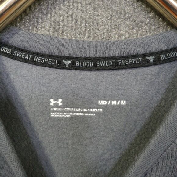 Under Armour Project Rock Sweatshirt Womens Medium Loose Crew Neck Tie Waist - Picture 5 of 12